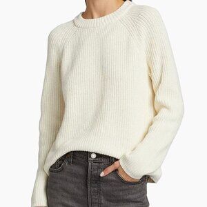 Jenni Kayne White Fisherman Cotton Sweater - XXS